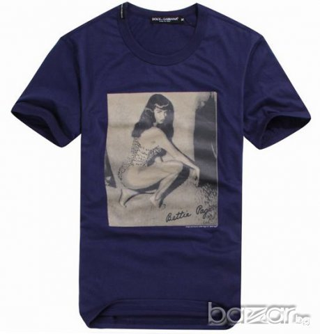 D&G Dolce and Gabbana Bettie Page Print Мъжка Тениска size 46 (S), снимка 2 - Тениски - 6439511