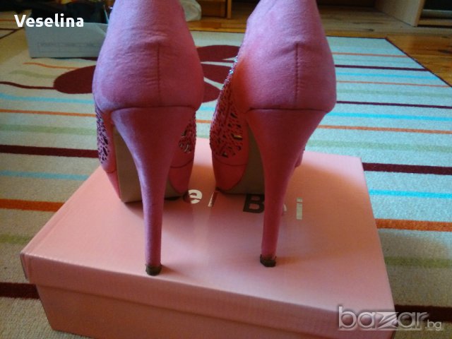 Обувки на висок ток- розови, снимка 7 - Дамски обувки на ток - 15000808