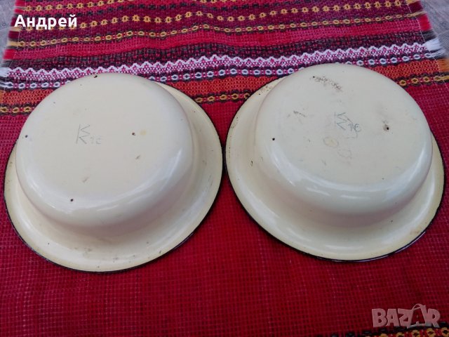 Стара емайлирана паница,паници, снимка 5 - Антикварни и старинни предмети - 22888757