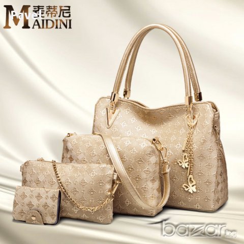 Елегантни Дамска Чанти Сет Кожен Комплект, снимка 4 - Чанти - 17065041