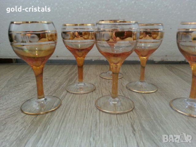 Чаши за ракия с златен кант, снимка 8 - Антикварни и старинни предмети - 22534810