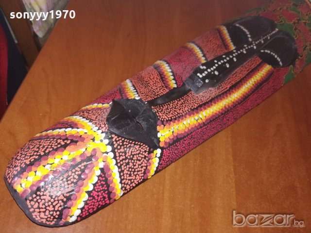 дървена маска-голяма и цветна-внос швеицария 80х17х7см, снимка 3 - Колекции - 21013914