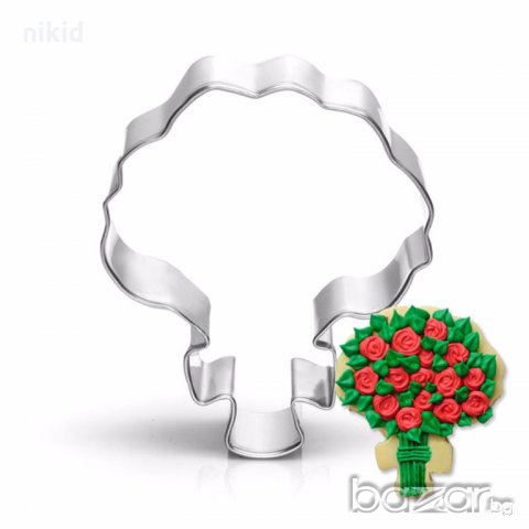 Букет цветя метална форма резец украса бисквитки фондан