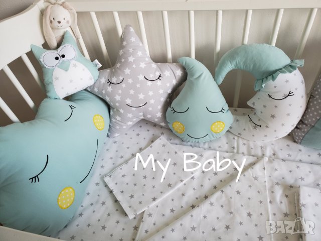 Бебешки възглавнички и чаршафи за бебешка кошарка, снимка 4 - Спално бельо и завивки - 25757325