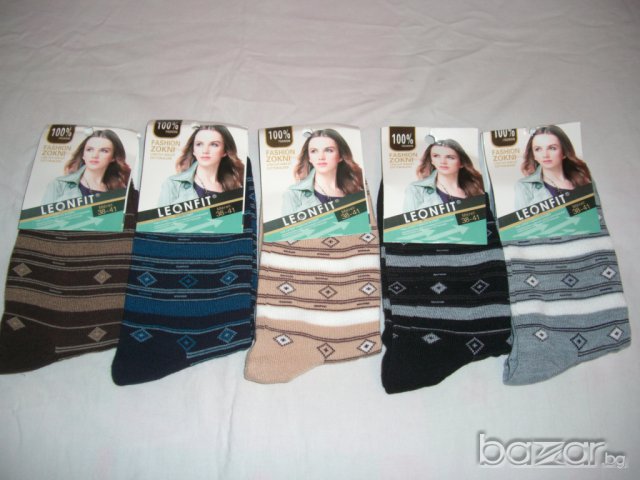 Комплект от 5 броя дамски памучни чорапи 1 лв./бр., снимка 3 - Други - 8230459