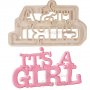 It's a Girl  Момиче  пластмасов резец форма надпис за бисквитки тесто фондан украса торта, снимка 1 - Форми - 22205301