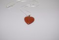 Ланче"Сърце" червено-кафяв авантюрин, снимка 1 - Колиета, медальони, синджири - 13241005