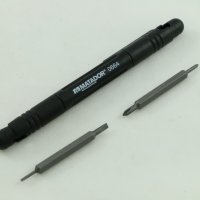мини отвертка, форма на писалка 4 в 1, накрайници,  Германия, снимка 3 - Отвертки - 25454453