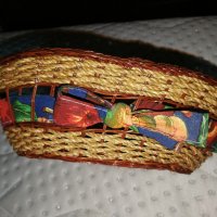 плетено панерче с панделка, снимка 2 - Декорация за дома - 20809402