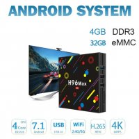 4K 3D V9 ULTRA WIDE HDR10+ H96 MAX Wi-Fi CPU RK3328 4GB RAM 32GB ROM USB 3.0 BT4.0 SPDIF TV Box, снимка 3 - Плейъри, домашно кино, прожектори - 20794037