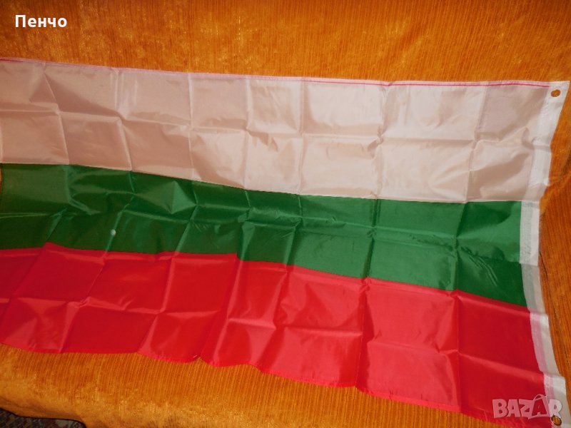 Български знамена българско национално знаме трибагреник флаг шито от полиестерна коприна подарък н, снимка 1