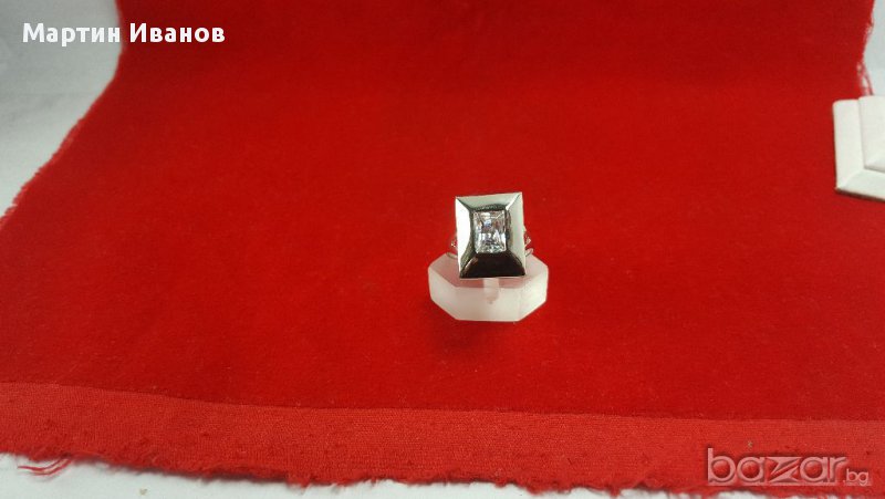 Златен пръстен-бяло злато, снимка 1