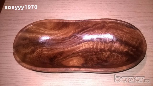 Ретро купа-тиково дърво-20х9х4см-внос швеицария, снимка 8 - Антикварни и старинни предмети - 17244801