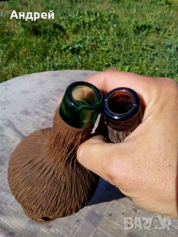 Стара облепена бутилка,шише, снимка 5 - Антикварни и старинни предмети - 21637989