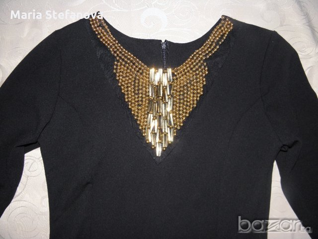 Нова черна Италианска рокля с 3/4 ръкав, снимка 3 - Рокли - 19078171