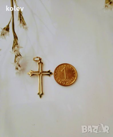 Продаден! златен кръст -троица- 1.00 грама / 14 карата, снимка 4 - Колиета, медальони, синджири - 13309161