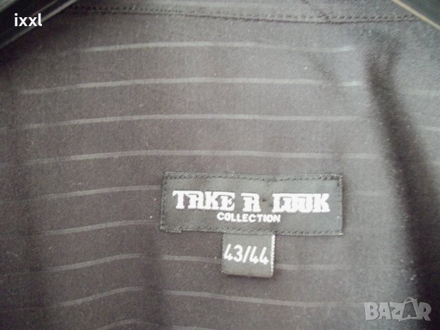 мъжка черна риза с дълъг ръкав- T43/44, снимка 3 - Ризи - 26149390