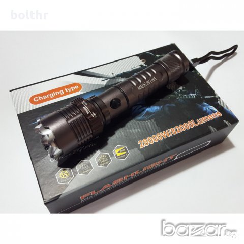 Мощен LED фенер Cree XML-T6 250000W Model 033, снимка 2 - Къмпинг осветление - 13260696