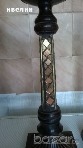 комплект масивни метални свещници, снимка 3 - Антикварни и старинни предмети - 14516165