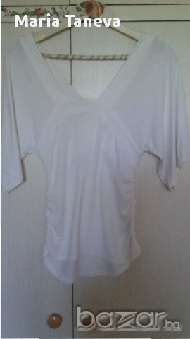 Бяла трикотажна блуза, снимка 3 - Тениски - 15766668
