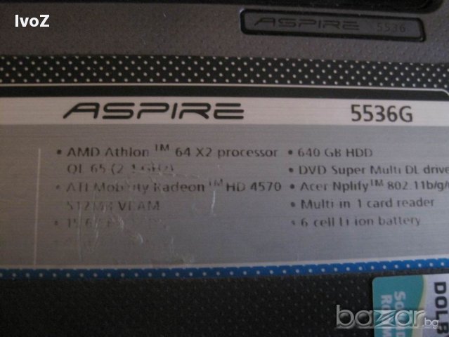 Продавам лаптоп Acer-5536/5236-на части, снимка 5 - Части за лаптопи - 16668862