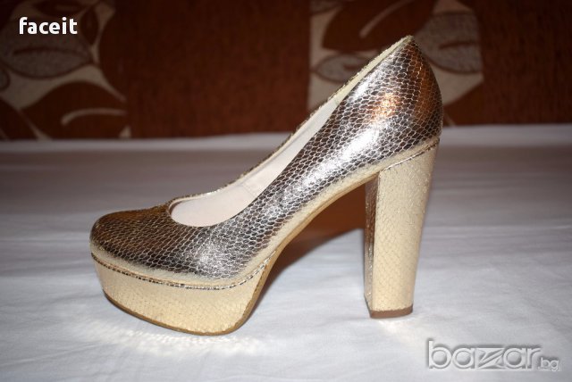 ROOTS! - 100% Оригинални страхотни дамски обувки на ток от Норвегия / Златисти / Блестящи / Луксозни, снимка 5 - Дамски обувки на ток - 17279016