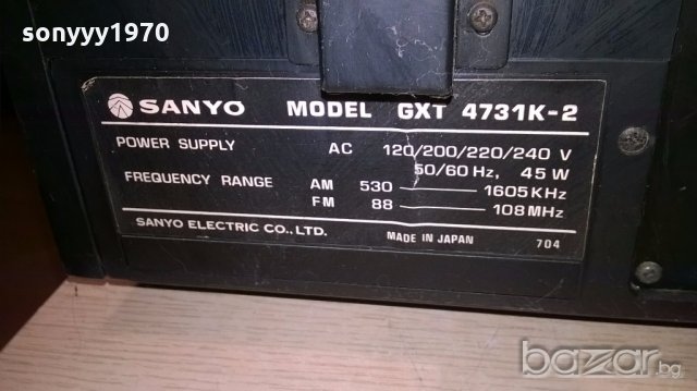 sanyo gxt 4731k-2 made in japan-внос англия, снимка 11 - Ресийвъри, усилватели, смесителни пултове - 18196551