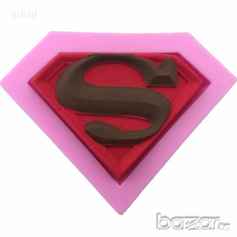 Супермен Супер мен superman лого  силиконов молд форма за декорация торта фондан шоколад и др, снимка 2 - Форми - 19455638