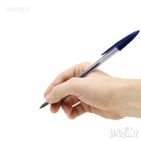 1064 Класически син химикал с капачка и прозрачен корпус , снимка 5 - Ученически пособия, канцеларски материали - 26166655