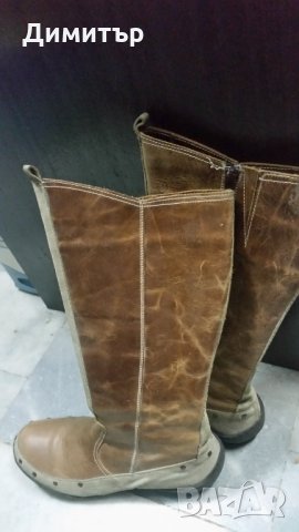 Дамски  ботуши с естествена кожа и велур, снимка 2 - Дамски ботуши - 24191516