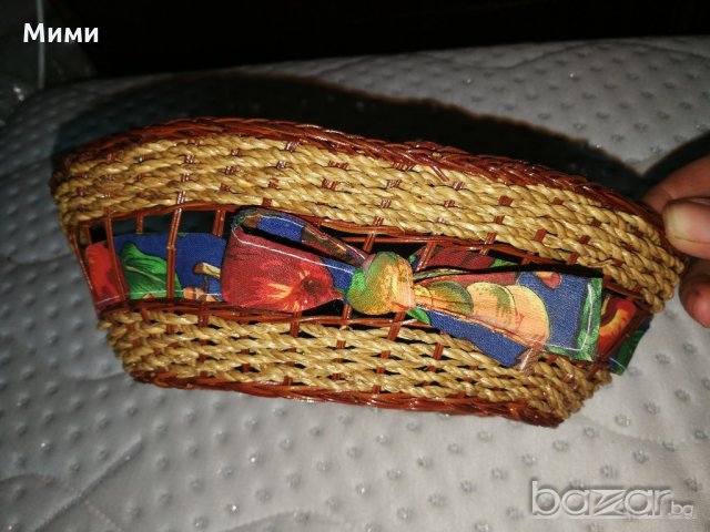 плетено панерче с панделка, снимка 2 - Декорация за дома - 20809402