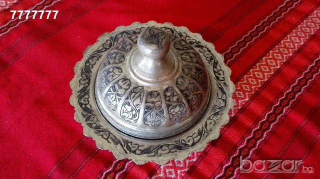 Стар османски сахан с гравюри , снимка 3 - Антикварни и старинни предмети - 20626723