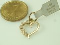 златен медальон сърце С ЦИРКОНИ- 0.60 грама, снимка 4