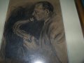 Стара графика "Мъжът със саксофона", снимка 5