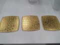 3бр. Подложки от златиста еко кожа, снимка 3