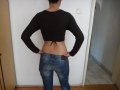 Къса кафява блузка (ръкави) Кроп топ - Crop top, снимка 3