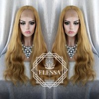 Lace Front LUXYRY WIG ELESSA Дълга Натурално Руса Перука Код 1036, снимка 3 - Аксесоари за коса - 25715200