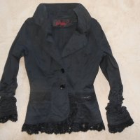 Дамско  черно сако с дантела Енита, снимка 10 - Сака - 23181031