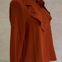 Дамска блуза цвят керемида марка Fever City - L, снимка 3 - Блузи с дълъг ръкав и пуловери - 23165827