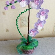 Орхидея от мъниста, снимка 12 - Декорация за дома - 16986339