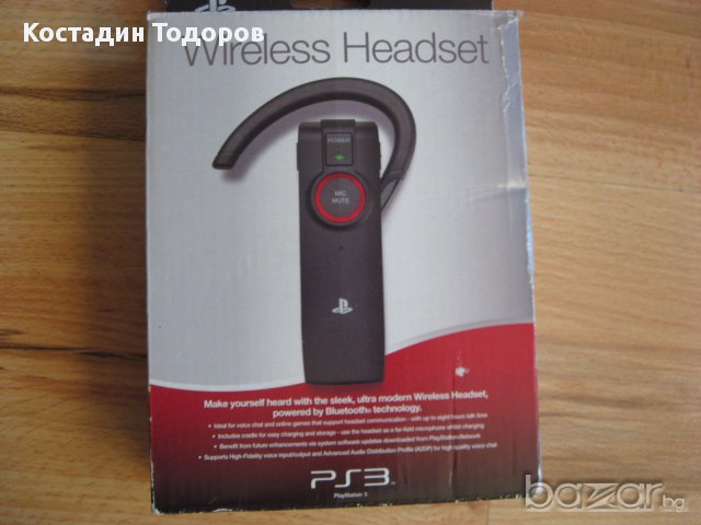 Слушалка за ПС3 SONY Wireless Headset Bluetooth., снимка 1