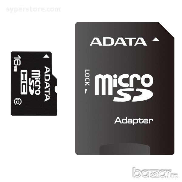 ФЛАШ КАРТА SD MICRO 16 GB "A-DATA" + адаптер за SD клас 10, снимка 1