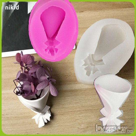 3D молд за направа на букет пакет за цветя форма калъп за фондан тесто украса торта, снимка 1