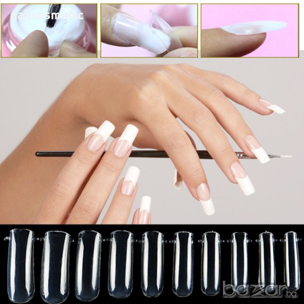 100 форми безцветни за изграждане и ноктопластика, снимка 1