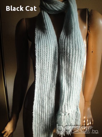 Нов кокетен син зимен дамски шал, наметка, болеро, шапка, блуза, снимка 3 - Шалове - 8472899