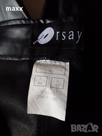 Черен панталон латех ORSEY размер  42, снимка 4 - Панталони - 24672055