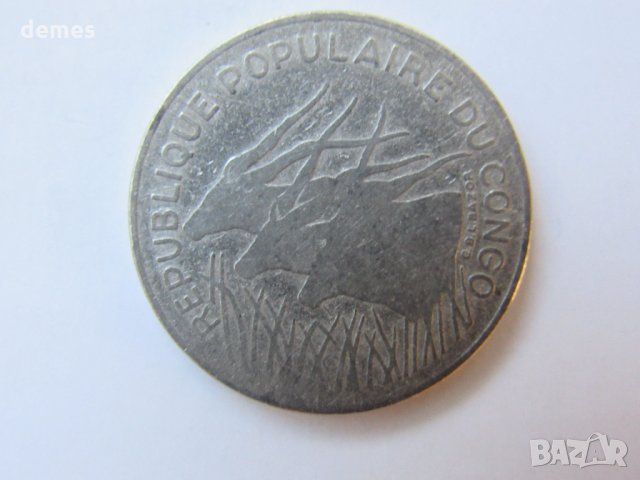 Конго - 100 франка, 1983 г.  (рядка)-367 m, снимка 3 - Нумизматика и бонистика - 23959982