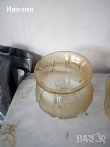 две стари стъкла за нощна лампа,полилей, снимка 3 - Настолни лампи - 21634220