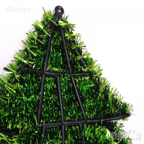  Голяма и обемна коледна елха от гирлянд с надпис Merry Christmas 55см Голяма и обемна коледна елха , снимка 5 - Декорация за дома - 23203047