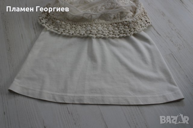 Бяла рокля с бродерия и дантела ZARA, снимка 8 - Бебешки рокли - 25212747